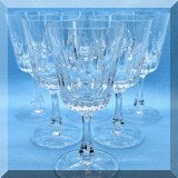 G28. Set of 7 Gorham crystal goblets. 7”h - $84